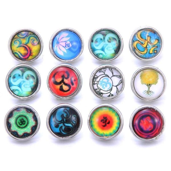 

wholesale 10pcs lot new mixed flower glass snap 12mm snaps buttons for snaps jewelry fit 12mm snap button bracelets h qyljna