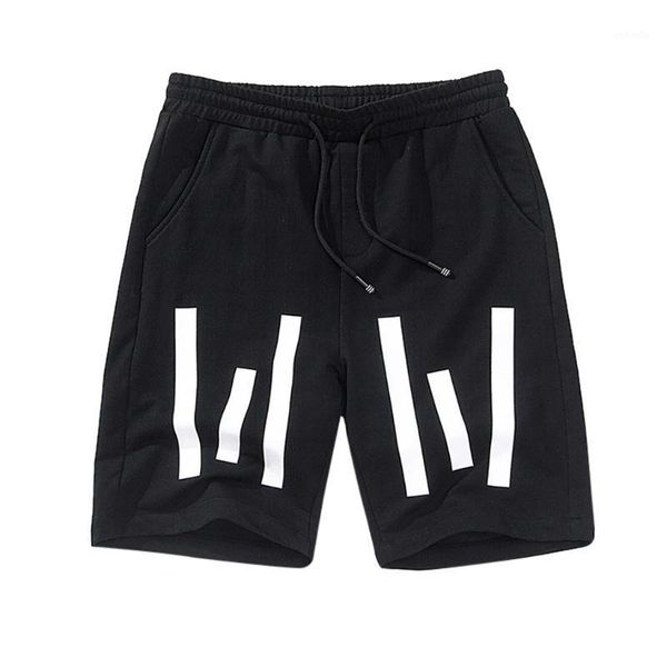 

2020 summer new shorts loose men's casual shorts black white drawstring waist men plus size 3.231, White;black