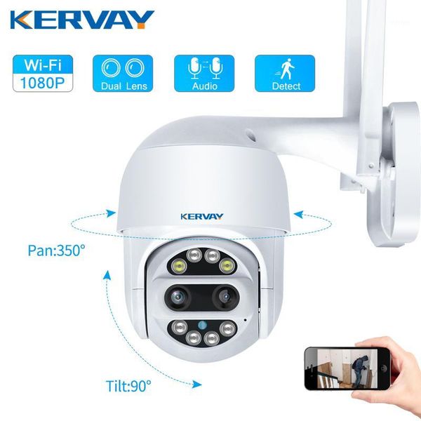 

hd 1080p dual-lens ptz wifi camera outdoor auto tracking cctv home security ip camera pan tilt 2mp speed dome ycc365plus1