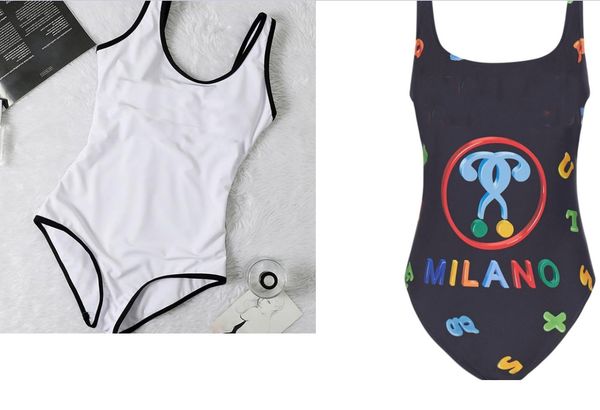 

fashion women swimwear ladies swimwear letter pattern one-piece swimsuit women summer clothing various styles of bikinis, White;black