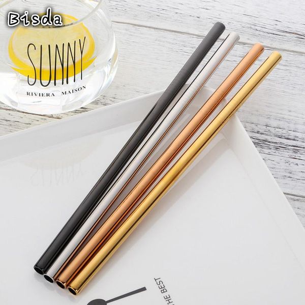 

wholesale 150 pcs 8mm straight drinking straws with 30 cleaner brush stainless steel reusable bar accessories dhl shipping1