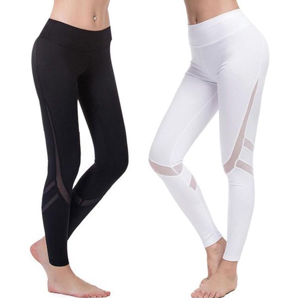 

casual summer yoga pants women polyester hip lifting leggings ladies high waist slim fit skinny striped patchwork pencil pants, White;red