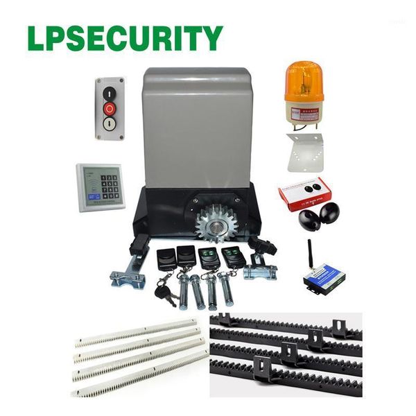 

fingerprint access control lpsecurity 1200kg/1500kg 6m/7m nylon racks automatic electric gate opener motor engine with 4 remote controls opt