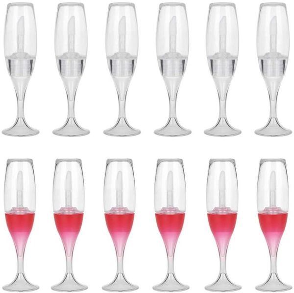

storage bottles & jars 12pieces 8ml refillable lip gloss container wine glass shape lipgloss tube glaze bottle containers packaging clear