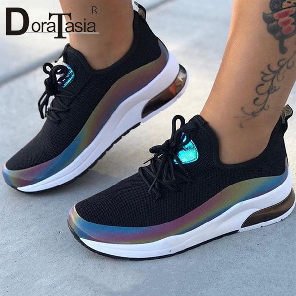

doratasia big size 34-43 brand new lady ins casual sneakers fashion mixed colors autumn sneakers women platform shoes woman c1120, Black