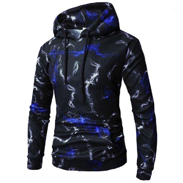 

men's hoodies & sweatshirts 2021 fashion hoodie men's long sleeve printed hooded sweatshirt male outwear pullover l07181, Black