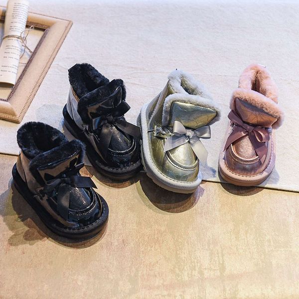 

plush women' snow 2020 winter new boys' warm cotton boots medium and large children' sho, Black;grey