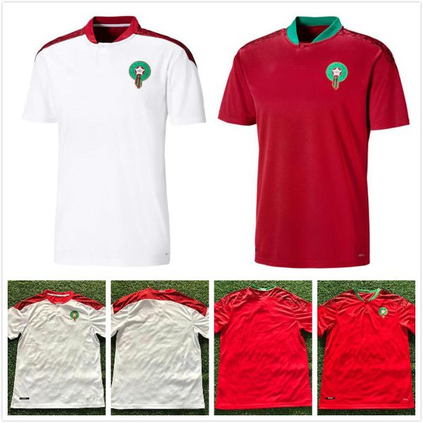 

2021 new morocco ziyech soccer jerseys 2020 21 home away benatia boutaib boussoufa belhanda boufal hakimi mazraoui football shirt, Black;yellow