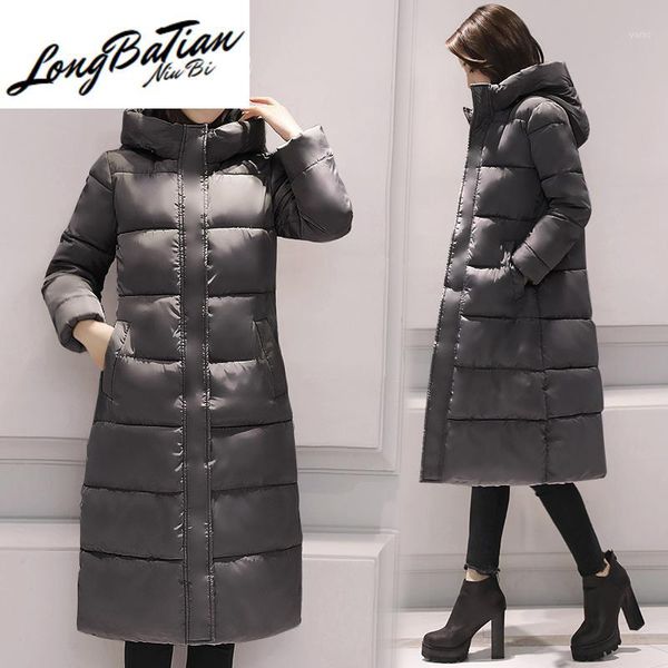 

korean winter parkas red x-long coat women warm down fashion hooded jacket plus size thicken black overcoat female1