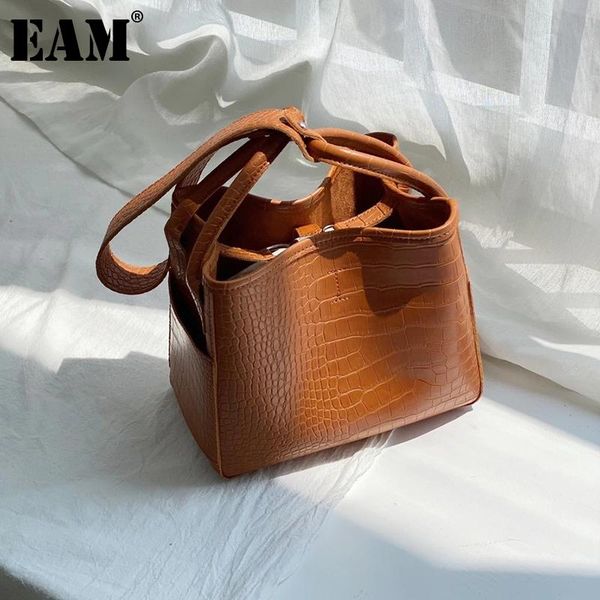 

shoulder bags [eam] women bucket large capacity pu leather personality all-match female crossbody bag fashion tide 2021 18a1410