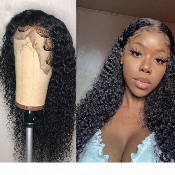 

brazilian curly full lace human hair wig pre plucked hairline 13x4lace frontal wig deep wave human hair with baby hair for black women, Black;brown