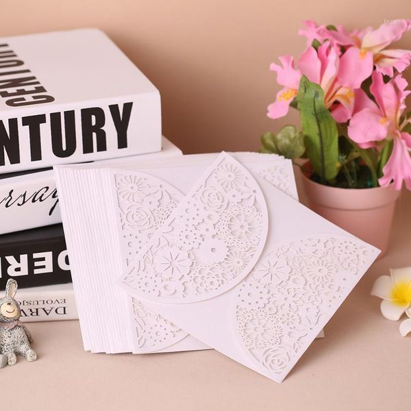 

greeting cards 20pcs/set delicate carved wedding invitation kit pearl paper laser cut hollow for birthday anniversary1