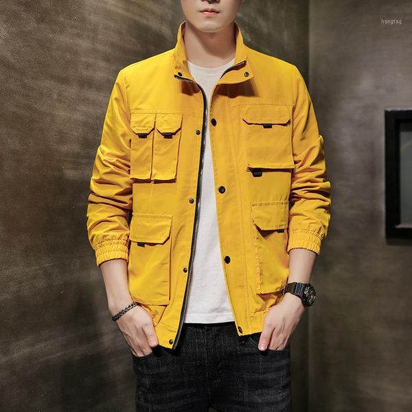 

2020spring autumn new casual jacket men's coat youth loose tooling fashion casual outerwear overcoat outergarment windbreaker1, Black;brown