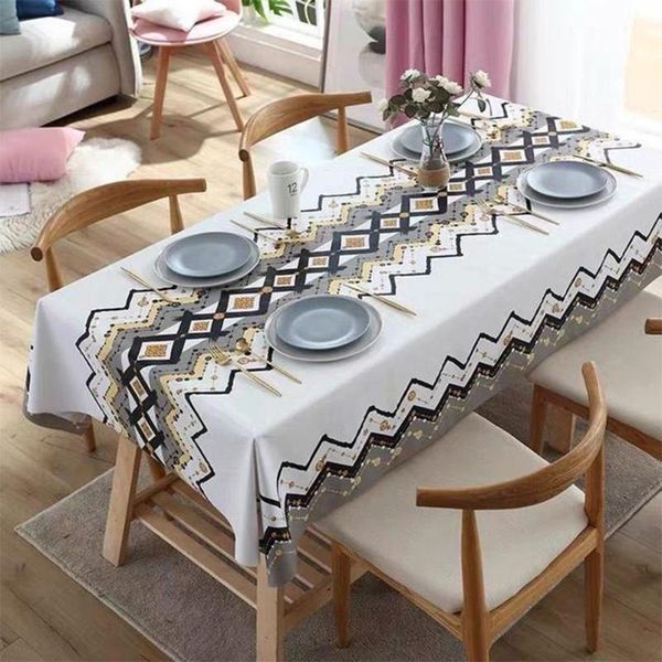 

oilproof restaurant easy clean reusable wedding party pvc waterproof l rectangle tablecloth home decor fashion printed