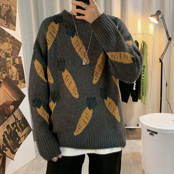 

autumn 2021 and winter of radish children sweater long sleeve nightgown around the neck new men's clothes white ekn4, White;black