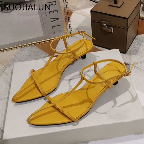 

suojialun women sandals new brand low thin heel dress shoes summer outdoor gladiator casual sandal narrow band zapatos mujer y200702, Black