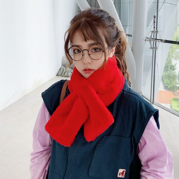 

han edition imitation rabbit hair scarf qiu dong hair scarf student scarf, Blue;gray