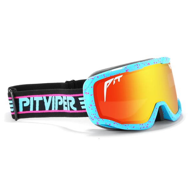 

pit viper ski goggles uv400 protection snowboard eyewear anti-fog big ski mask glasses snow snowmobile man women skiing public, White;black