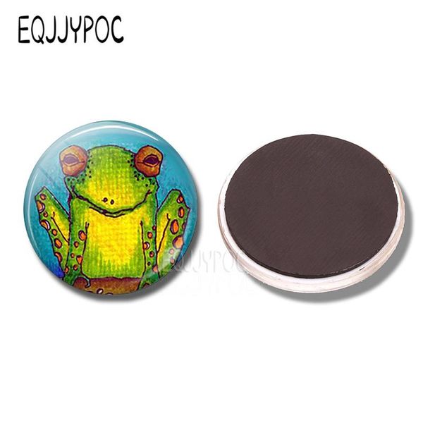 

cute animal fridge magnet for kids frog jellyfish bee turtle monkey fox owl 30mm glass magnetic sticker decorative refrigerator jllubb