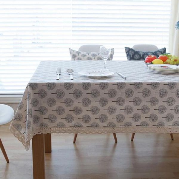 

дерево напечатанные пастырские скатерти льняные хлопчатобумажные прямоугольные столовые ткани настольные крышки для дома hotel кружевной кро
