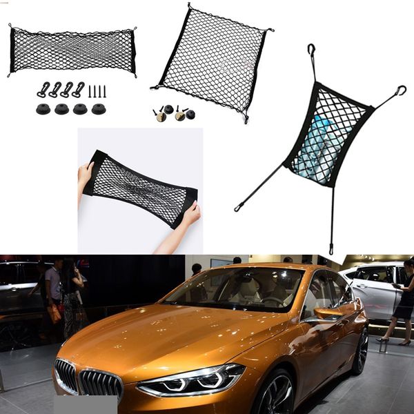

for bmw compact sedan model auto car black rear trunk cargo baggage organizer storage nylon plain vertical seat net