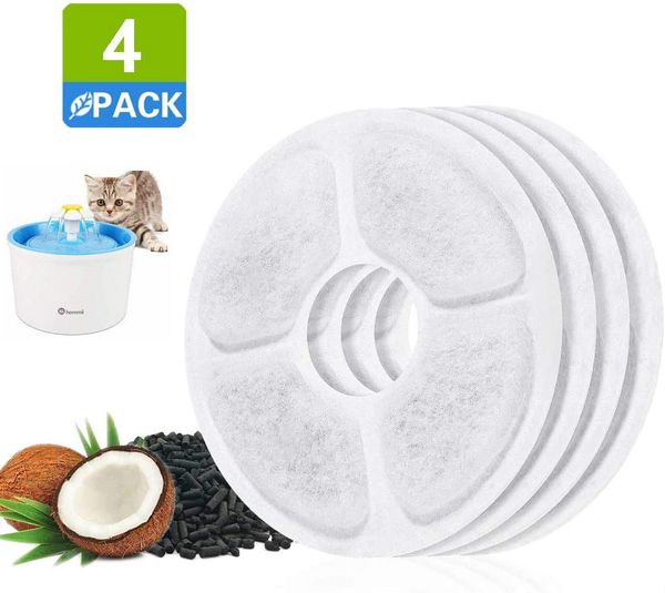 4Pcs Aktivkohlefilter für Automatische Katze Hund Brunnen Wasser Feeder Ersatz Trinken Maschine Kern Zubehör