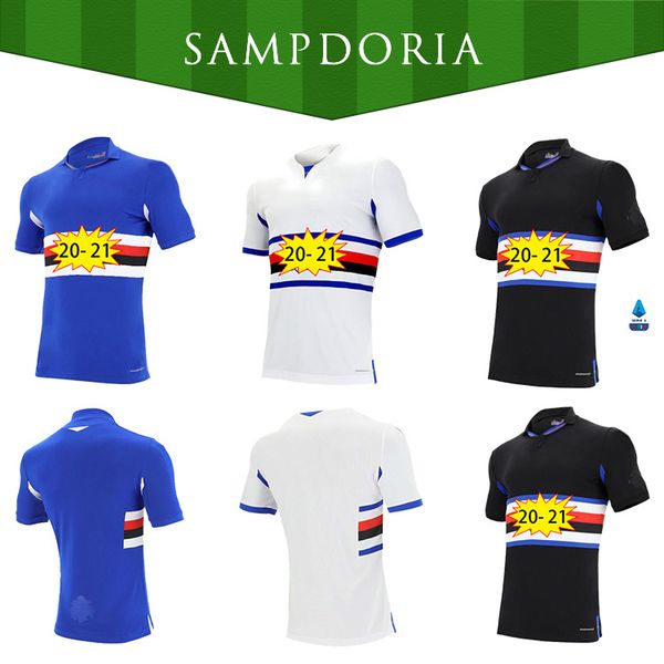 

2021 новая sampdoria home футбол джерси 2020 г. сампдория # 7 ленты # 14 джанко футбольная рубашка yoshida maroni gabbiadini 3rd футбольная, Black;yellow
