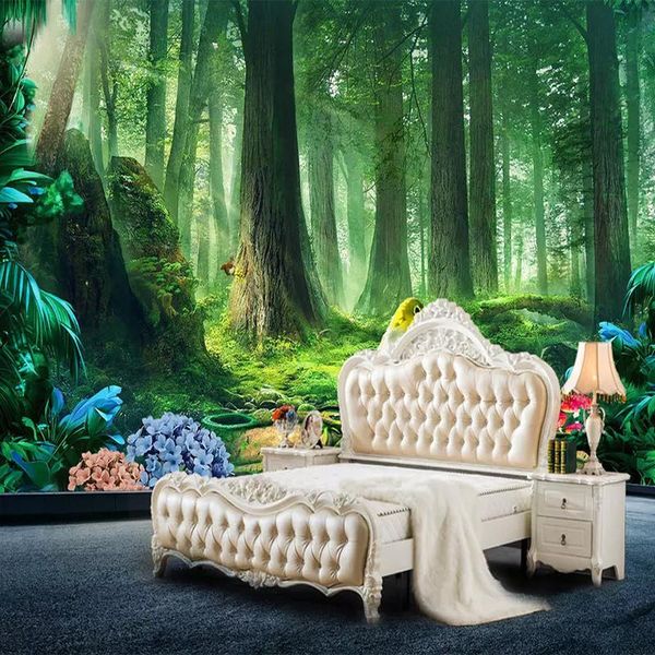 

custom p 3d wallpapes modern fresh forest green nature large wall cloth textile living room bedroom background wall mural