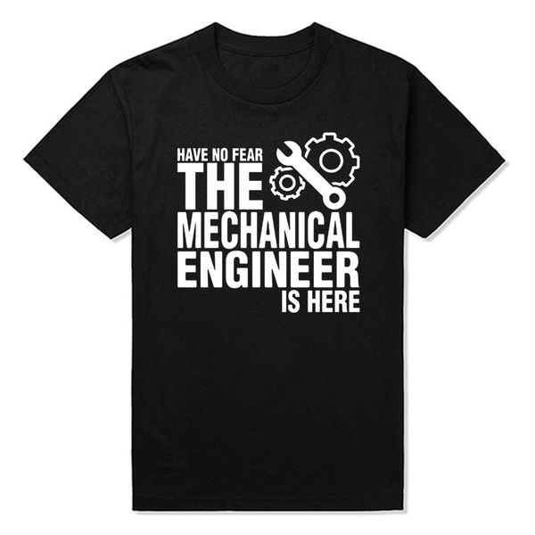 

have no fear the mechanical engineer is here short sleeve oversized funny t shirt graphic harajuku hip hop t-shirt streetwear, White;black
