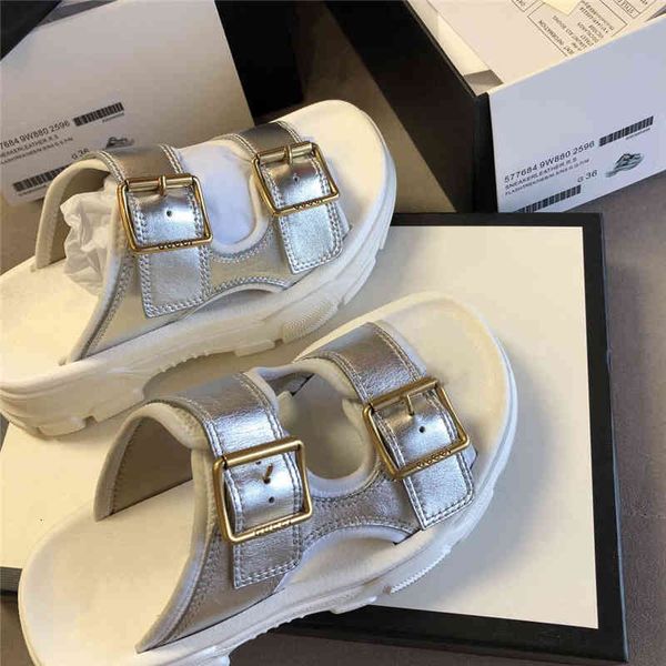 

sandals womens summer big h slippers leather white black yellow brown size 35-41