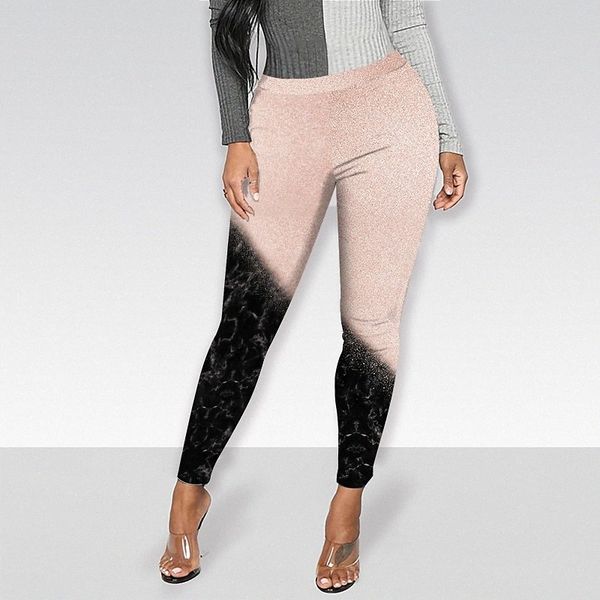 

women's hip-hop athleisure tights leggings print ankle-length pants leisure sports going out stretchy color block comfort mid waist bla, Black