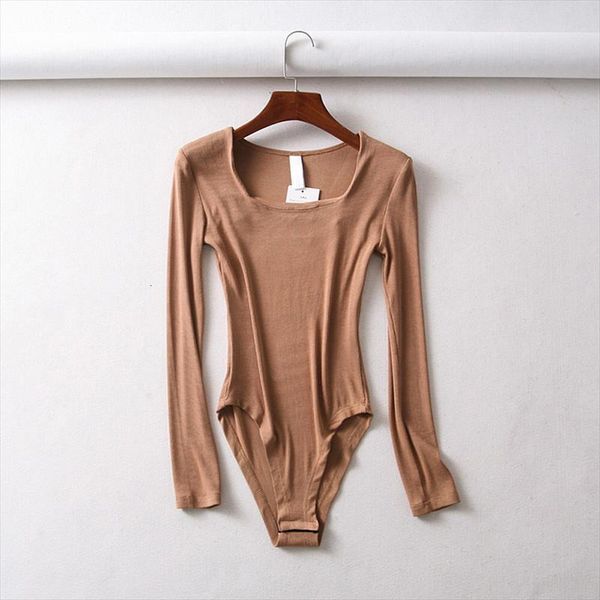 

solid women bodysuits square neck casual long sleeve jumpsuits body mujer one piece bodies ladies bodysuits, Black;white