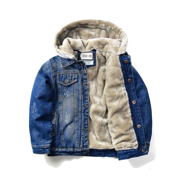 

boy's denim jacket with velvet 1 201126, Blue;gray