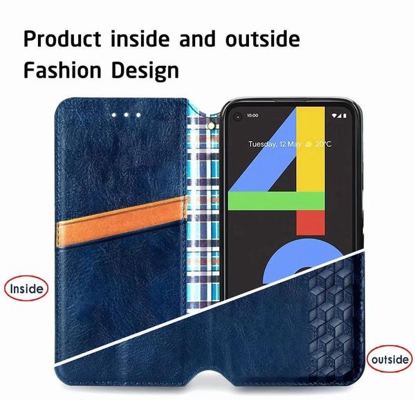 

magnetic leather case for google pixel 4a cover with card slot wallet bbyuro bde_home