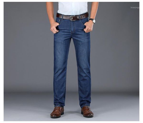 

x107-spring and summer jeans men's loose straight tube men's pants business pants1, Blue