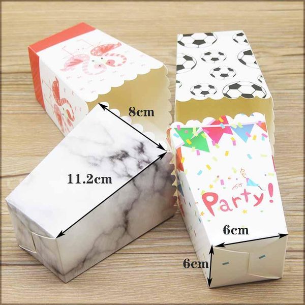 

50pc мраморность футбол подарочная коробка красочный popcorn box stripes dot gold gift box party favor wedding kids party украшения сумки wm