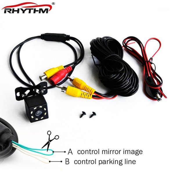 

waterproof ccd car vehicle rearview front side view backup reversing camera control mirror image convert line or parking line1