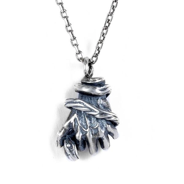 

chains s925 sterling silver catch a snake hand retro necklaces fashion anti allerg punk serie for men or women