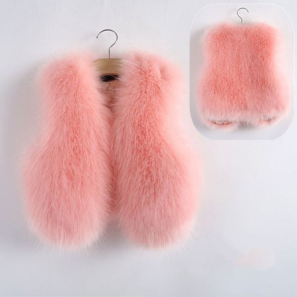 

baby autumn winter waistcoat children's boys girls imitation coat kids faux fabric clothes fur vest 201126, Blue;gray