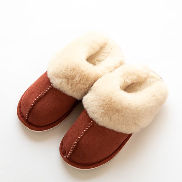 

women solid color cotton slipper winter indoor soft sole shoes household plush slipper female fashion warm slipper women shoes, Black