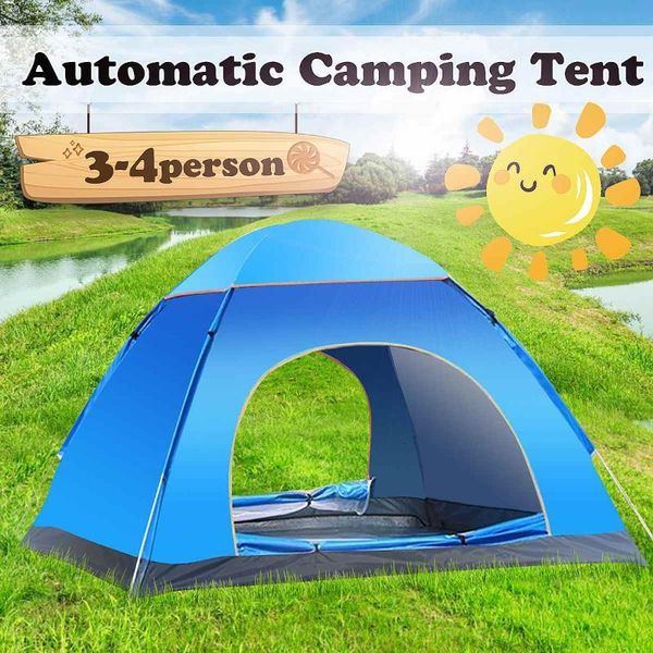 

3-4 person automatic instant up family outdoor camping tent easy open camp tents ultralight shade portable construction