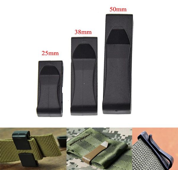 

5x 25mm 38mm 50mm outdoor military strap belt end clip adjust keeper tactical backpack bag camp hike attach molle webbing buckle sqcpio