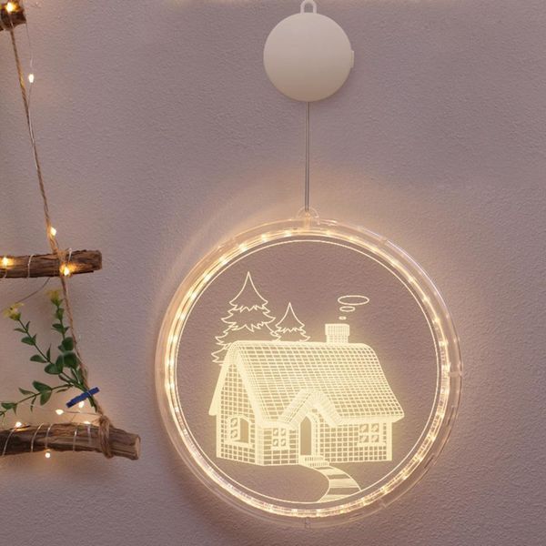 

christmas hanging light round window decortive snowflake santa star string xmas layout lights party decoration dhb2690