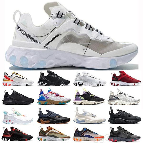 

2020 tour react element 87 55 mens casual shoes men women orange peel sail triple black white taped seams trainers sports sneakers 2pf3