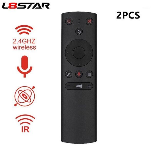

2pcs/lot gyro voice control air mouse ir learning wireless remote control google assistant smart remote for android tv box1