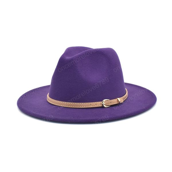 

new autumn classic fedora hats women wool panama belt wide brim jazz cap khaki british vintage travel cowboy hat, Blue;gray