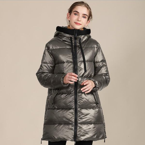 

2021 winter parkas coat pluz korean size long female fashion cotton jacket thick women's clothes with p1720 hoodie 8zju, Black