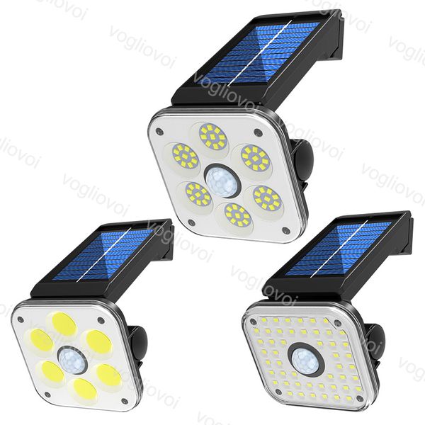 

solar security lights motion sensor 32led 48led 54cob solar panels power waterproof for outdoor garden sunlight wall street dhl