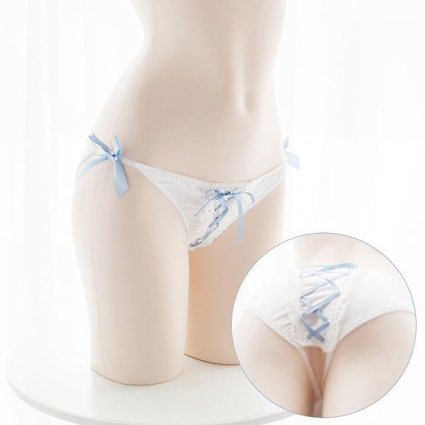 

women milk silk panties kawaii split panties cute ribbon bandage soft sister underpants girls bowknot cross tied briefs1, Black;pink