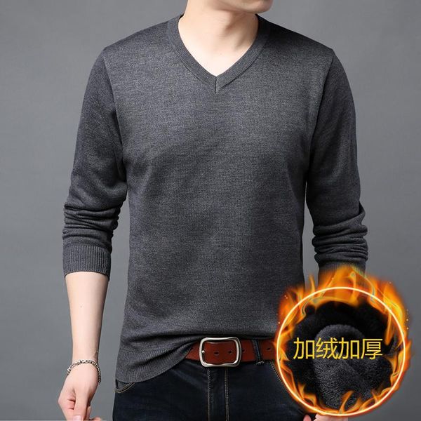 

2020 male winter warm sweater men's turtleneck slim velvet bottoming jumper casual thermal thicken sweaters pullovers, White;black